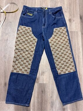 Monet Skateboards Double Knee Raw Denim Carpenter Pants